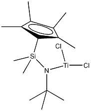 2,3,4,5-四甲基戊二烯二甲基环硅二叔丁基丁胺基钛二氯结构式