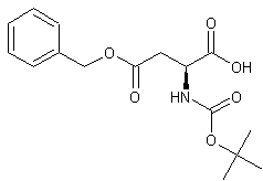 N-t-叔丁氧基羰基-L-天冬氨酸ß-苄酯结构式