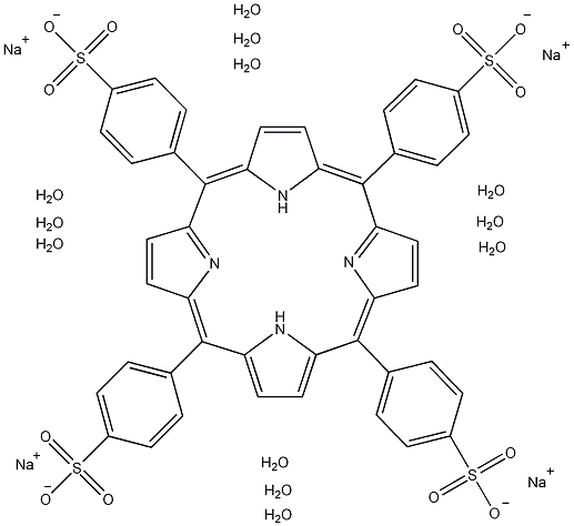 meso-四(4-磺苯基)卟吩四钠十二水结构式
