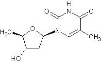5'-脱氧胸苷结构式