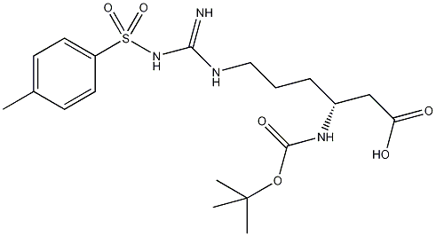 Nβ-叔丁氧羰基-Nω-甲苯磺酰-L-β−增精氨酸结构式