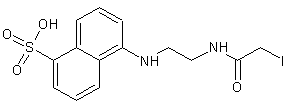 N-碘乙酰-N'-(5-磺基-1-萘)乙二胺结构式
