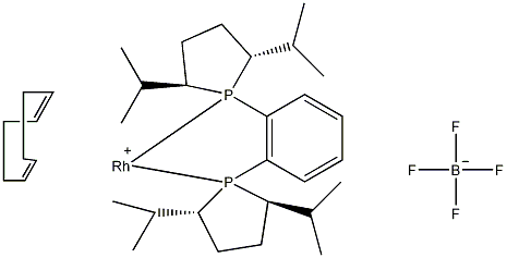 (+)-1,2-二((2R,5R)-2,5-二-i-丙基磷杂唑基桥)苯)1,5-环辛二烯)铑(I)四氟硼酸结构式