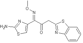s-2-苯并噻唑基-(z)-2-氨基-α-(甲氧基亚氨基)-4-噻唑乙酸结构式