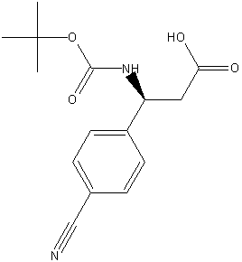 (S)-Boc-4-氰基-β-苯丙氨酸结构式