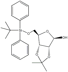 5-O-叔丁基联苯基硅烷-2,3-O-异亚丙基-α~-D-呋喃核糖结构式