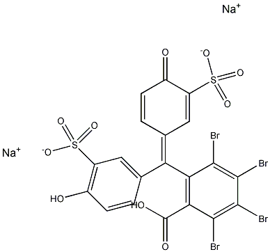 3,3'-(3-氧代-4,5,6,7-四溴-1(3H)-异苯并呋喃亚基)双(6-羟基苯磺酸)二钠盐结构式