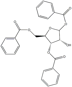 α-D-呋喃核糖-1,3,5-三苯甲酯结构式