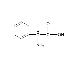 R-α-氨基-1,4-环己二烯-1-乙酸结构式