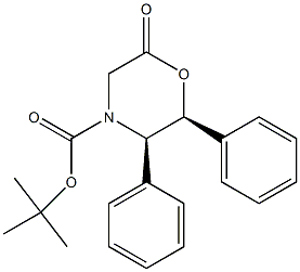 (2S,3R)-(+)-N-叔丁氧羰基-6-氧代-2,3-二苯基吗啉结构式