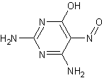 2,4-二氨基-6-羟基-5-亚硝基嘧啶结构式