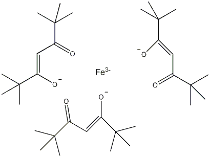 三(2.2.6.6-四甲基-3,5-庚二酮)铁(Ⅲ)结构式