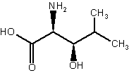 (2S,3R)-(+)-2-氨基-3-羟基-4-甲基戊酸结构式