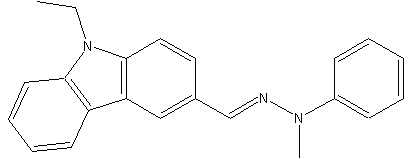 9-乙基-3-(N-甲基-N-苯腙)咔唑结构式