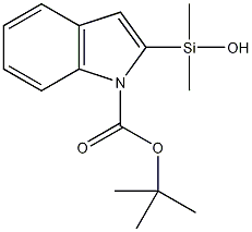 1-叔丁氧羰基-2-吲哚基二甲基硅醇结构式