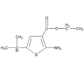 2-氨基-5-异丙基噻吩-3-甲酸乙酯结构式