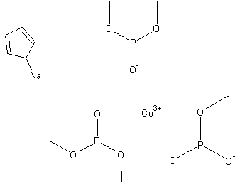 SODIUM(CYCLOPENTADIENYL)TRIS(DIMETHYLPHOSPHITO)CO结构式