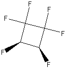 顺-1,1,2,2,3,4-六氟环丁烷结构式
