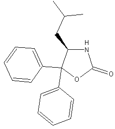(R)-(+)-5,5-二苯基-4-异丁基-2-噁唑烷酮结构式