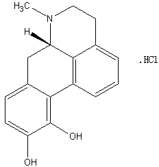 (S)-(+)-阿朴吗啡盐酸盐水合物结构式