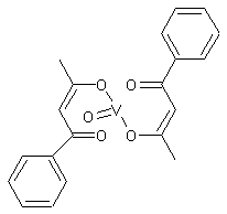 二(1-苯基-1,3-丁二酮)氧代钒(Ⅳ)结构式