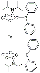 (R)-(+)-1,1'-二(二苯基膦基)-2,2'-二(N,N-二异丙基氨基)二茂铁结构式