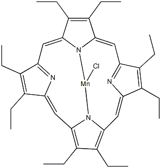 2,3,7,8,12,13,17,18-八乙基-21H,23H-卟吩锰(III)氯化物结构式