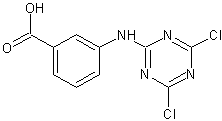2-(3-羧基苯胺基)-4,6-二氯-1,3,5-三嗪结构式