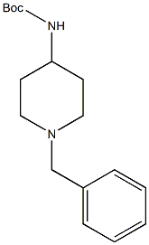 1-苄基-4-(N-叔丁氧羰基氨基)哌啶结构式