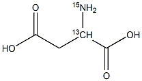 DL-天冬氨酸-2-13C,15N结构式