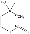 甲瓦龙酸内酯-1,2-13C2结构式