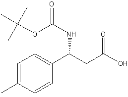 (R)-叔丁氧羰基-4-甲基-β-苯丙氨酸结构式