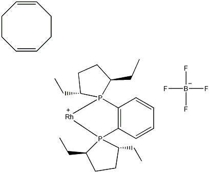 1,2-Bis((2R,5R)-2,5-diethylphospholano)benzene(cyclooctadiene)rhodium(I) tetrafluoroborate结构式