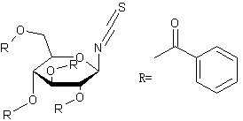 2,3,4,6-四-O-苯酰-β-D-吡喃葡糖基异硫氰酸盐结构式