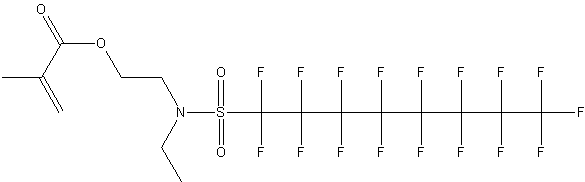 异丁烯酸2-(N-乙基全氟辛基磺酰胺基)乙酯结构式