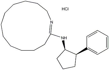 顺式-N-(2-苯基环戊基)-氮杂环十三-1-烯-2-胺盐酸盐结构式