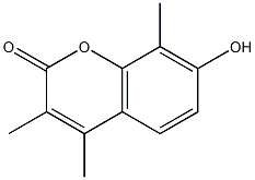7-羟基-3,4,8-三甲基香豆素结构式