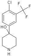 4-(4-氯-3-(三氟甲基)苯)-4-哌啶醇结构式