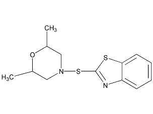 4-(苯并噻唑-2-基硫)-2,6-甲基吗啉结构式