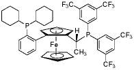 (R)-1-((R)-2-(2'-dicycelohexylphosphinophenyl) ferroceny1] ethyldi(bis-3,5-trifluoromethylphenyl)ph