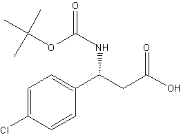 (R)-叔丁氧羰基-4-氯-β-苯丙氨酸结构式