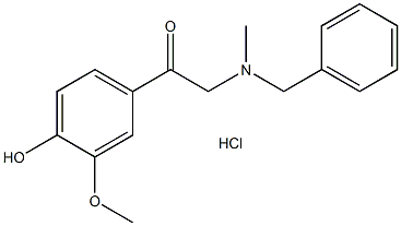2-(苯甲基甲氨基)-4'-羟基-3'-甲氧基苯乙酮盐酸盐结构式