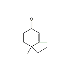 3,4-二甲基-4-乙基-2-环己烯酮结构式
