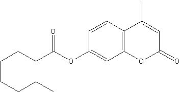 辛酸-4-甲基伞形酮酯结构式