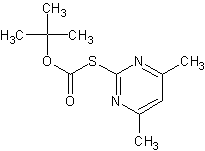 S-Boc-2-巯基-4,6-二甲基嘧啶结构式