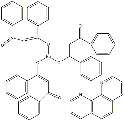 三(1,3-二苯基-1,3-丙二酮)(1,10-菲咯啉)铕结构式