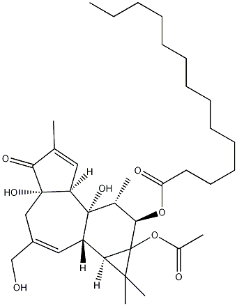 4α-佛波醇-12-豆蔻酸-13-乙酸结构式