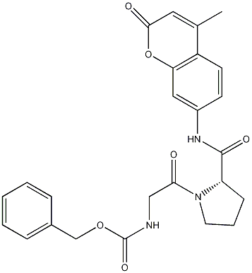 Z-甘氨酰脯氨酸氨基甲基香豆素结构式