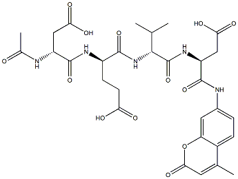 Ac-Asp-Glu-Val-Asp-7-氨基-4-甲基香豆素结构式