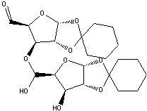 1,2-O-环亚乙基-α-D-木五糖二醛-1,4-呋喃糖结构式